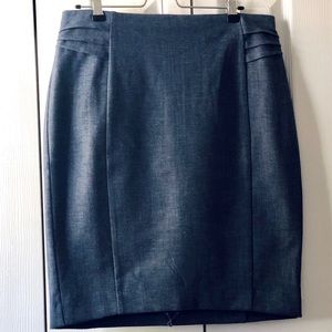 Express blue pleated pencil skirt